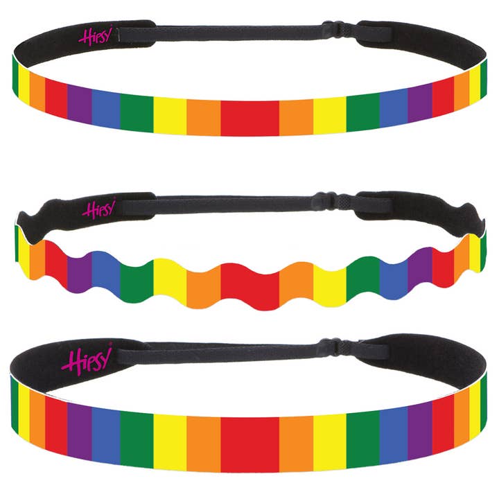Fascia per capelli Hipsy regolabile antiscivolo a blocchi di colore arcobaleno per la vendita all'ingrosso da parte di Hipsy