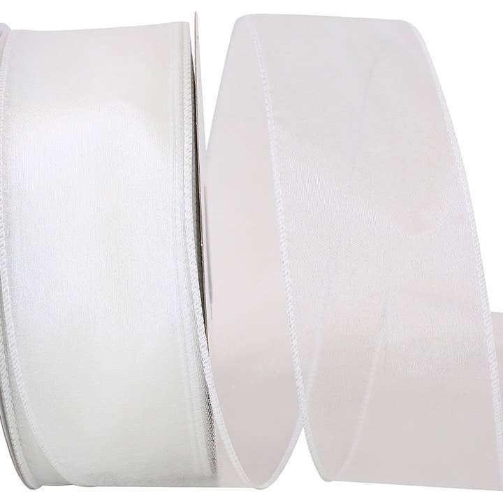 Sheer Lovely Value Wired Edge, White, 2-1/2 In, 50 Yards for wholesale by RELIANT RIBBON