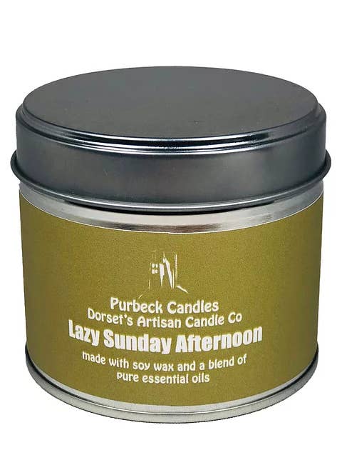 Signature Range Candle in a Tin - Lazy Sunday for wholesale by Purbeck Candles