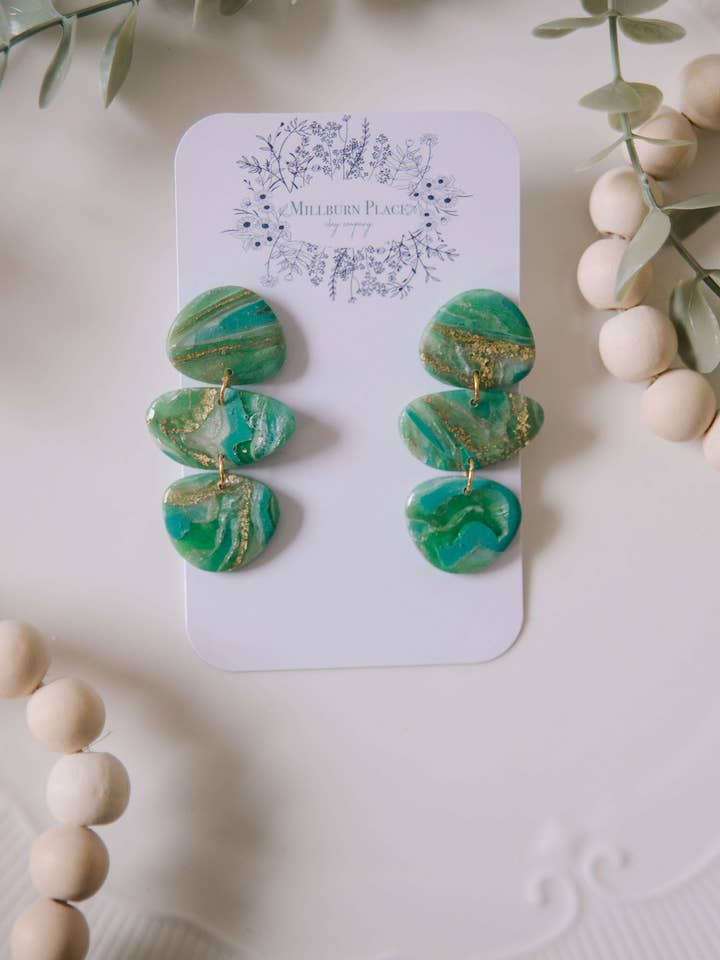 Faux Agate Polymer Clay Örhängen för wholesale av Millburn Place