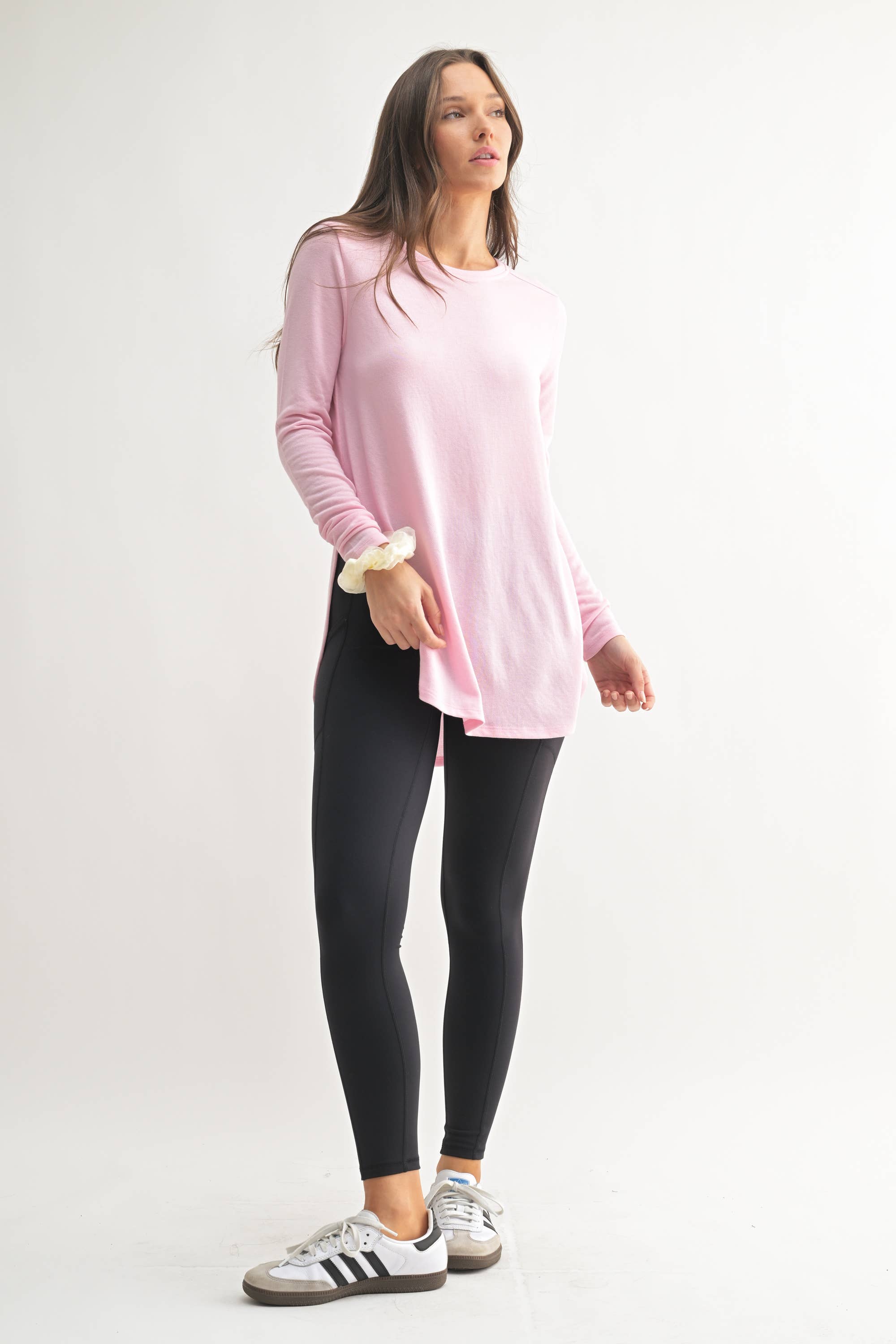 Mono B - Wholesale Tunic - Women's - Long Sleeve Flow Top with Side Slit14