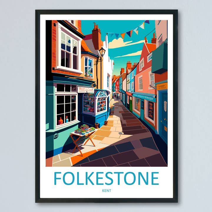 Póster de Viaje de Folkestone, Inglaterra para venta al por mayor de TravelzonaArt