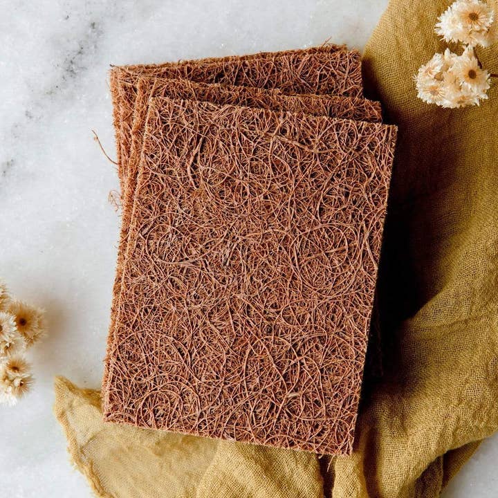Biodegradable Coconut Kitchen Scourers- 5 Pack, Plastic Free for wholesale by ZWS Essentials