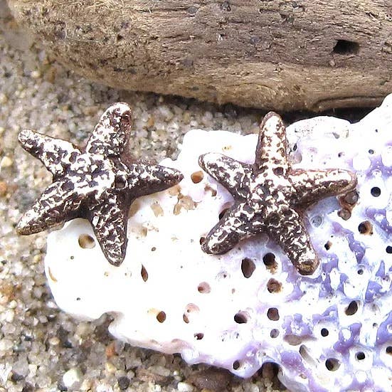 Starfish Studs for wholesale by Moon Compass Studio