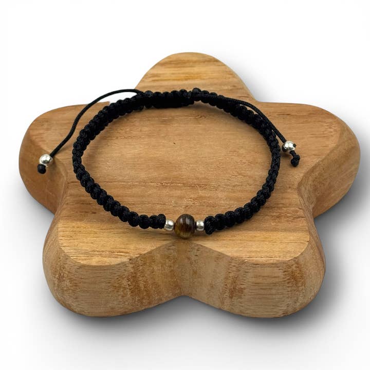 Bracelet tissé façon macramé HOMME - Black 01 pour la vente par MAISON KIZO