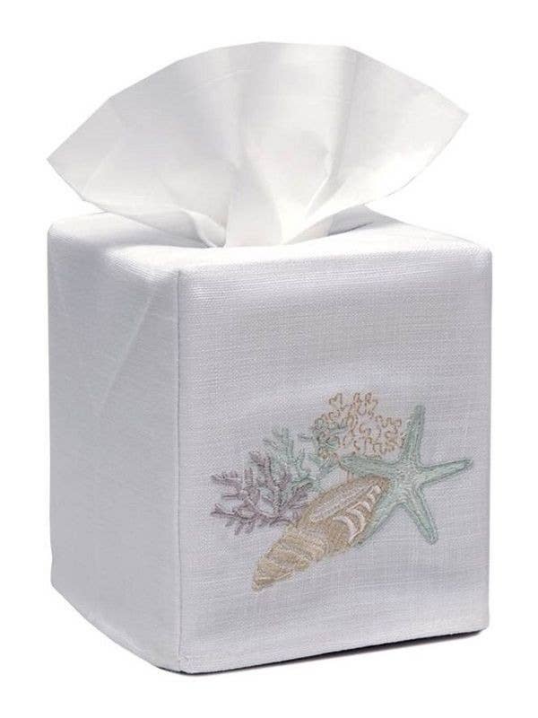 Tissue Box Cover Linen Cotton - Shell Collection for wholesale by Jacaranda Living