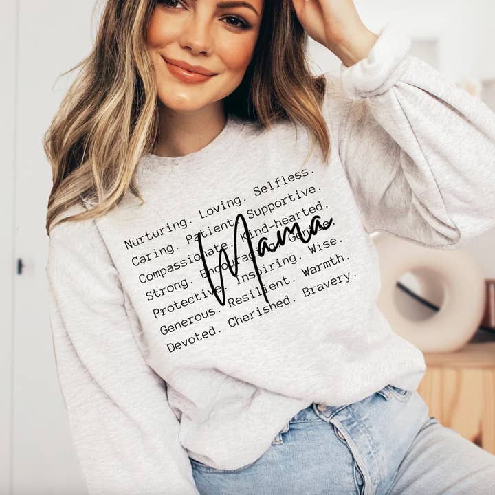 Kiki's Boutique - Wholesale Graphic Sweatshirt - Women's - Mama Words Crewneck Sweatshirt 1