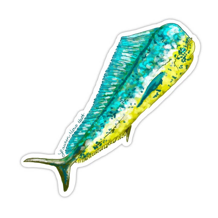 Hispanic Collection, Mahi Mahi Tropical Fish- vinyl sticker for wholesale by Juniberry Art Co