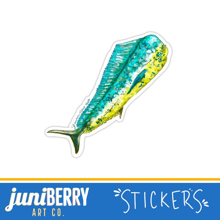 Hispanic Collection, Mahi Mahi Tropical Fish- vinyl sticker for wholesale by Juniberry Art Co