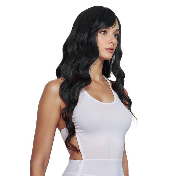AK Brand - Wholesale Hair extensions - Long Wavy Hair Wig with Bangs Heat-Resistant Synthetic Wig2