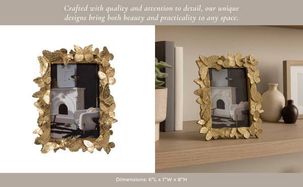 Sagebrook Home - Wholesale Picture Frame - Photo Frame - Gold Resin Butterflies Border,  4x6 in.10
