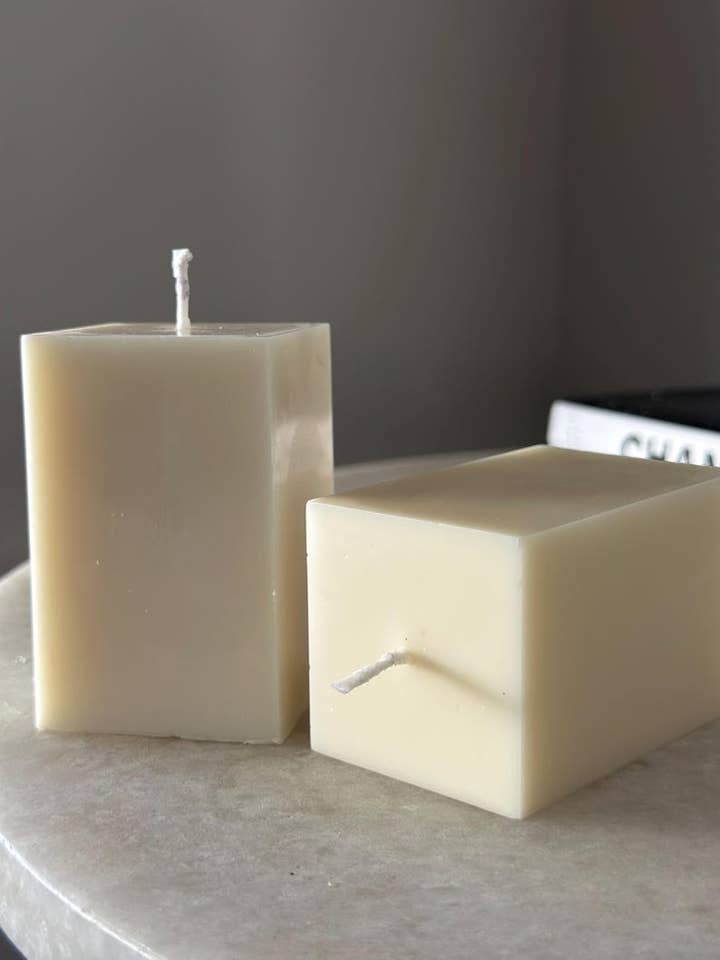Vela de cera de soja rectangular – Decoración escultórica para el hogar para venta al por mayor de Lumistel