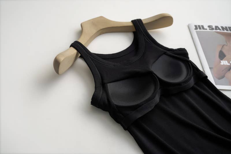 HIDDENBRAND - Wholesale Tank Top - Women's - Essential Basic Rib Soft tank top w built in bra32