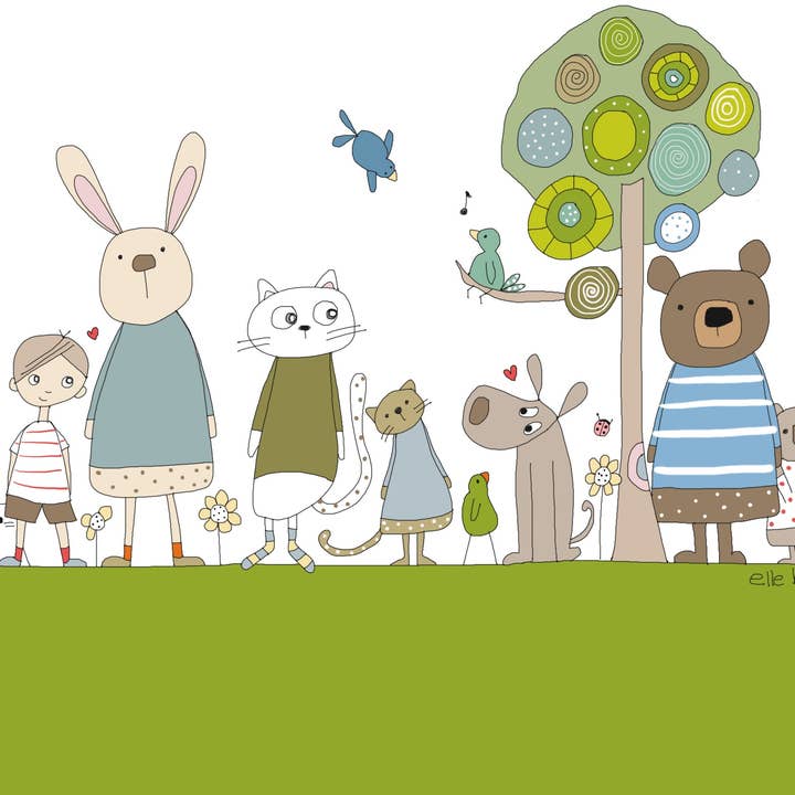 Tarjeta de felicitación «Henry's Forest Friends» para venta al por mayor de Elle Bee Art Studio