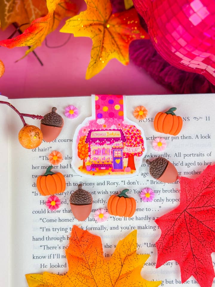 Fall Romance Bookshop at Bookshop Avenue Magnetic Bookmark for wholesale by Emily Cromwell Designs