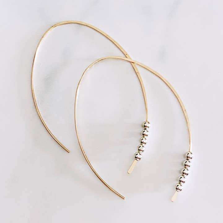 Modern mixed metal open hoops for wholesale by Bonnie Boardman Jewelry