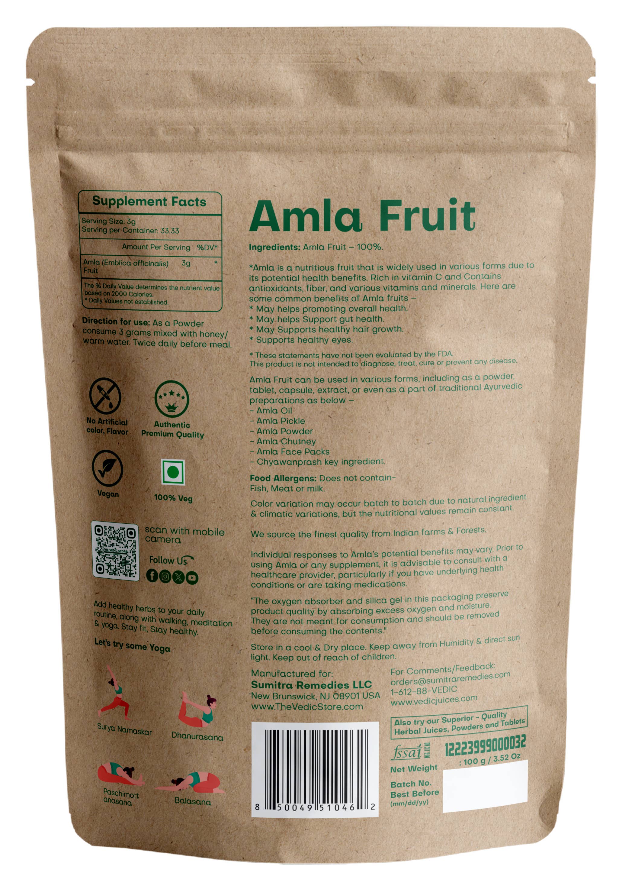 Vedic Juices - Wholesale Protein/Superfood Powder - Vedic Herbs Amla Fruit1