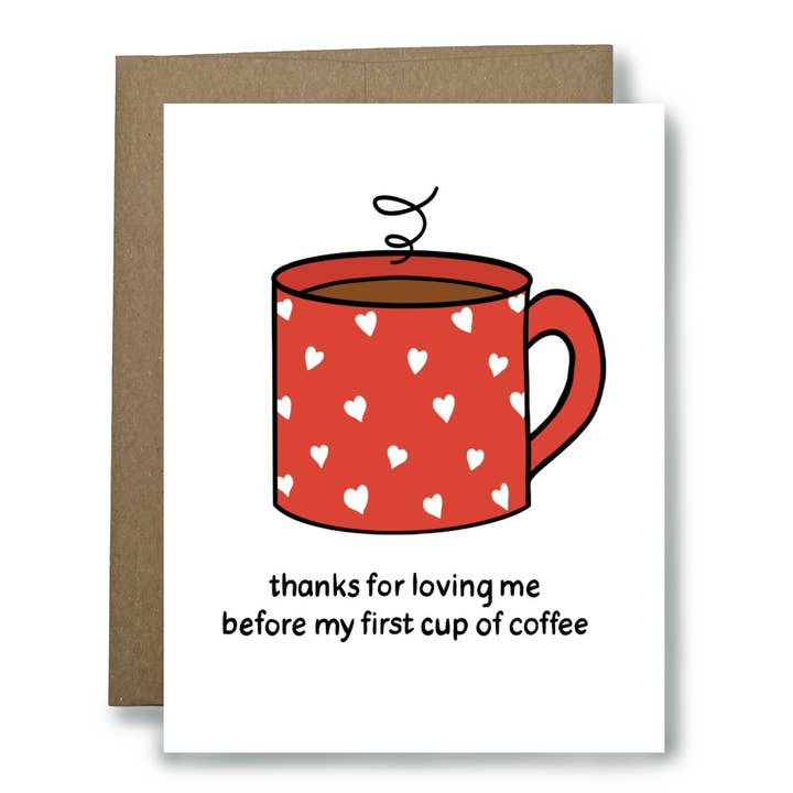Love & Coffee Card for wholesale by Found Paper LLC