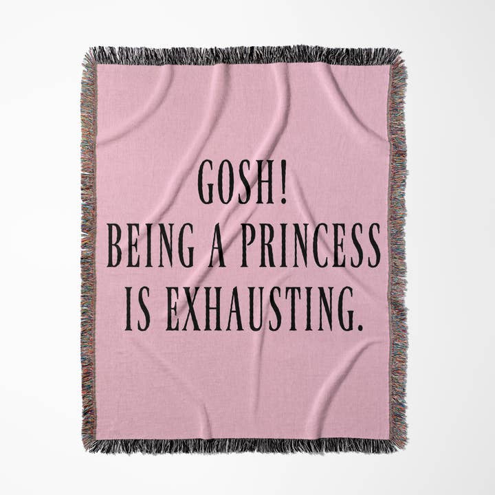 3dRose - Wholesale Throw Blanket - 3dRose, Gosh, being a princess is exhausting, black letters on pink background, Blanket0