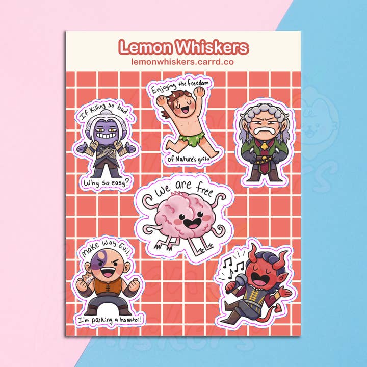 Baldur's Gate 3 Companions 2 | Waterproof Sticker Sheet for wholesale by Lemon Whiskers
