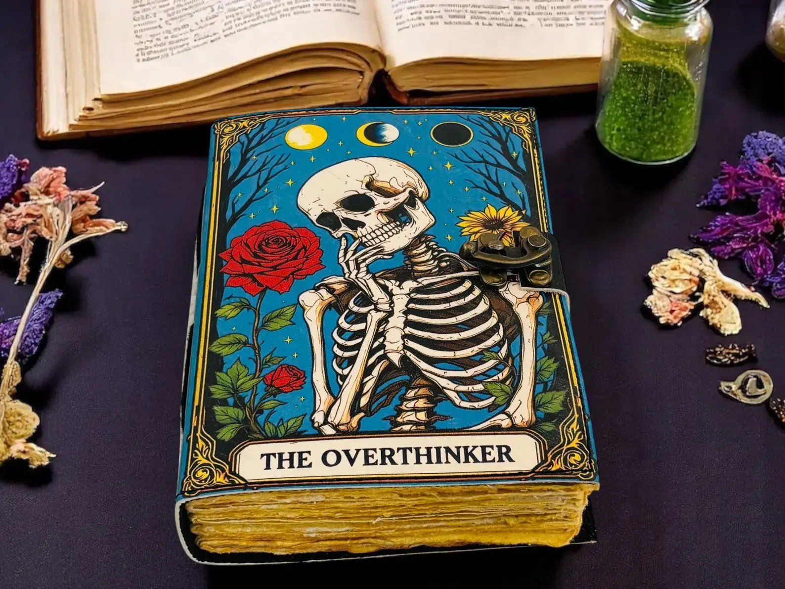 MNM HANDICRAFTS - Wholesale Journal/Diary - Overthinker Grimoire Leather Journal -Gothic Tarot Notebook 0