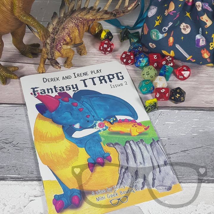 Derek and Irene play Fantasy TTRPG zine Issue 2 for wholesale by Mini Geek Boutique