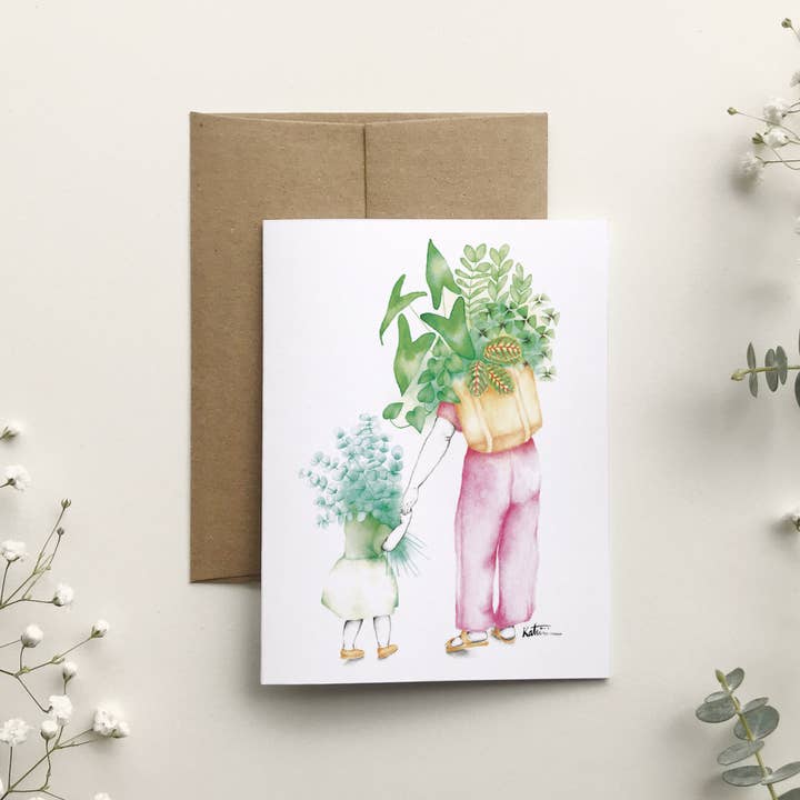 Card//Momy plants for wholesale by Katrinn Pelletier Illustration + art