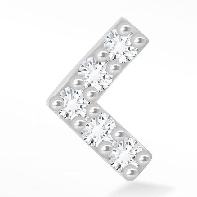 Diamant Platt Ryggörhänge Arrow 14k Vit för wholesale av Nina Wynn Pro Shop