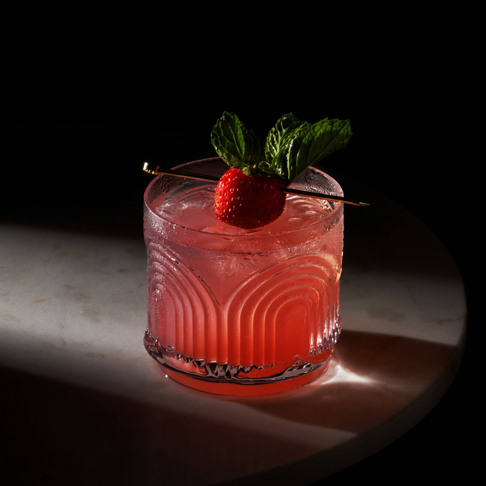 Viski - Wholesale Cocktail/Liquor Glass - Art Deco Crystal Lowball Glasses Set of 43