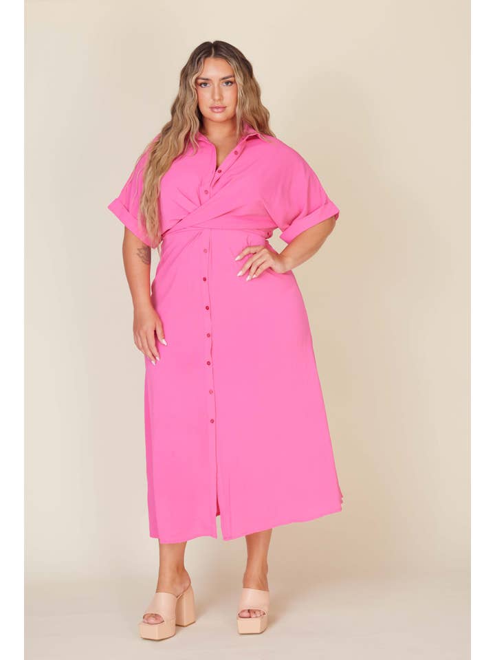 Fashion Space - Wholesale Dress - Women's - Plus Size Women Solid Maxi Dress