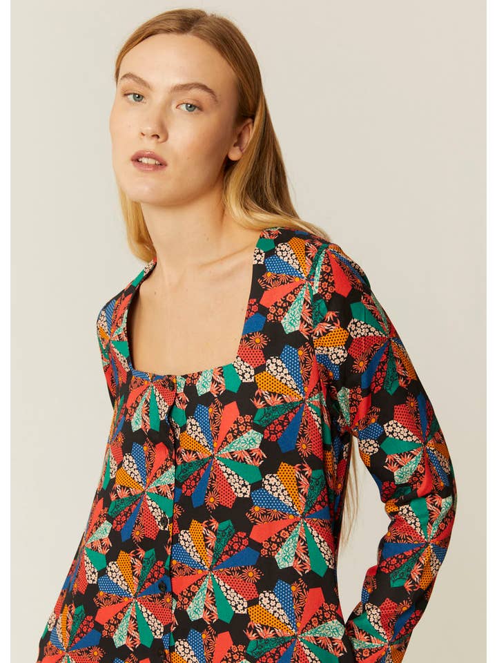 Pepaloves - Wholesale Dress - Women's - VESTIDO ESCOTE PATCHWORK2