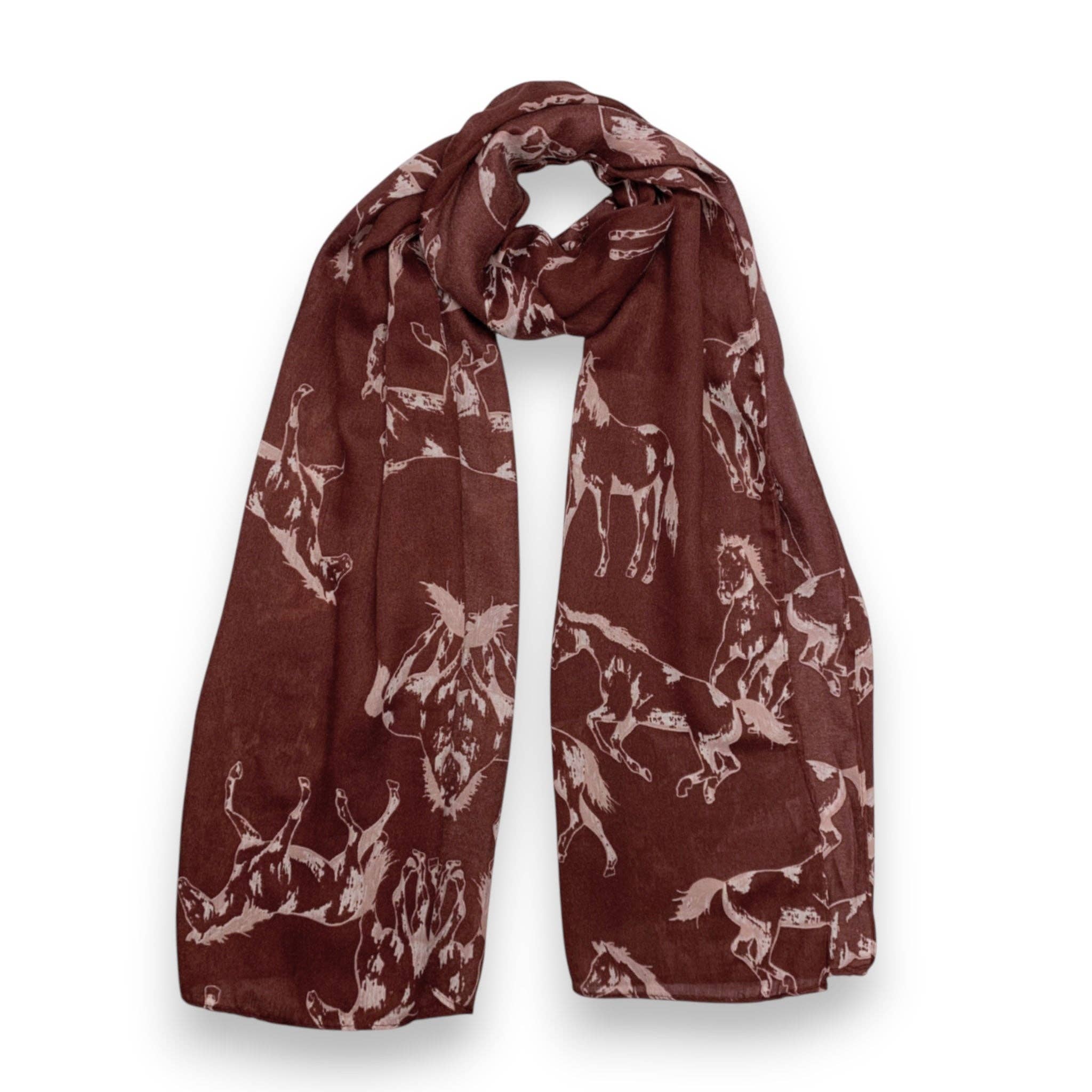 Lili Scarves (US Duty Free) - Wholesale Scarf - Women's - Horse Print Cotton Blend Scarf0