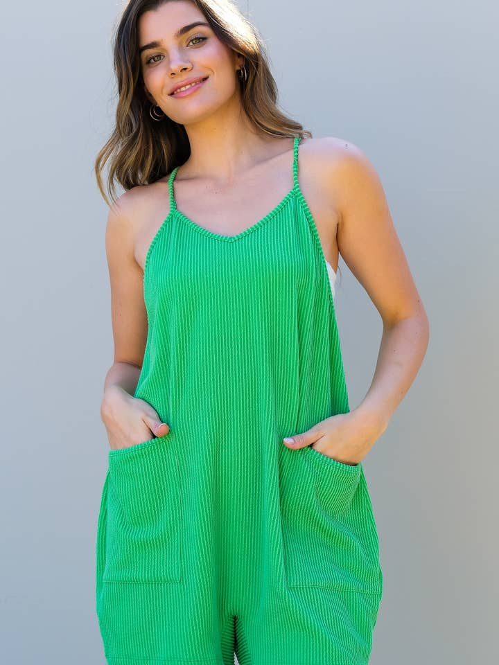 Textured knit romper-R10878 for wholesale by Nicabel