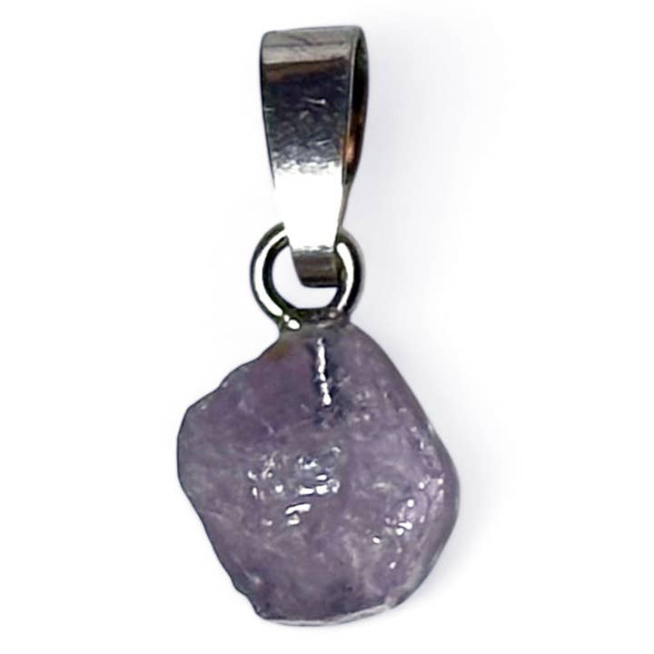 Purple scapolite pendant India AA 925 silver loop for wholesale by La Boîte à Cailloux