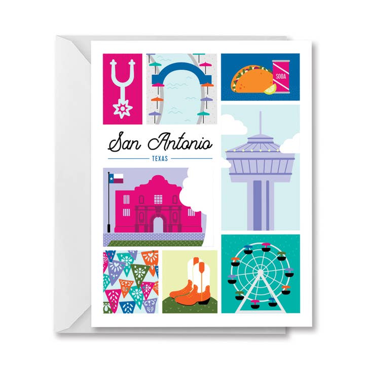 San Antonio Texas Greeting Card for wholesale by Kelly Renay