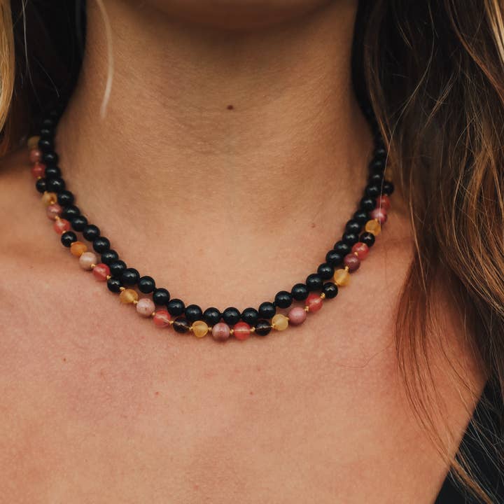 CanyonLeaf - Wholesale Beaded/Pearl Necklace - Pure Shungite || Gemstone Necklace1