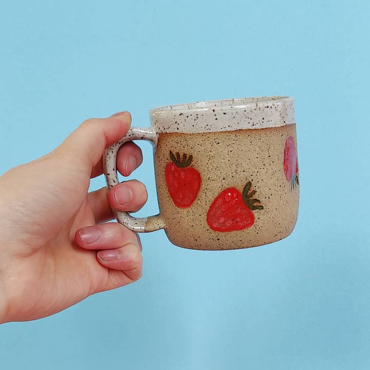 Osso Ceramics - Wholesale Coffee Mug - Strawberry Stamped Mug0