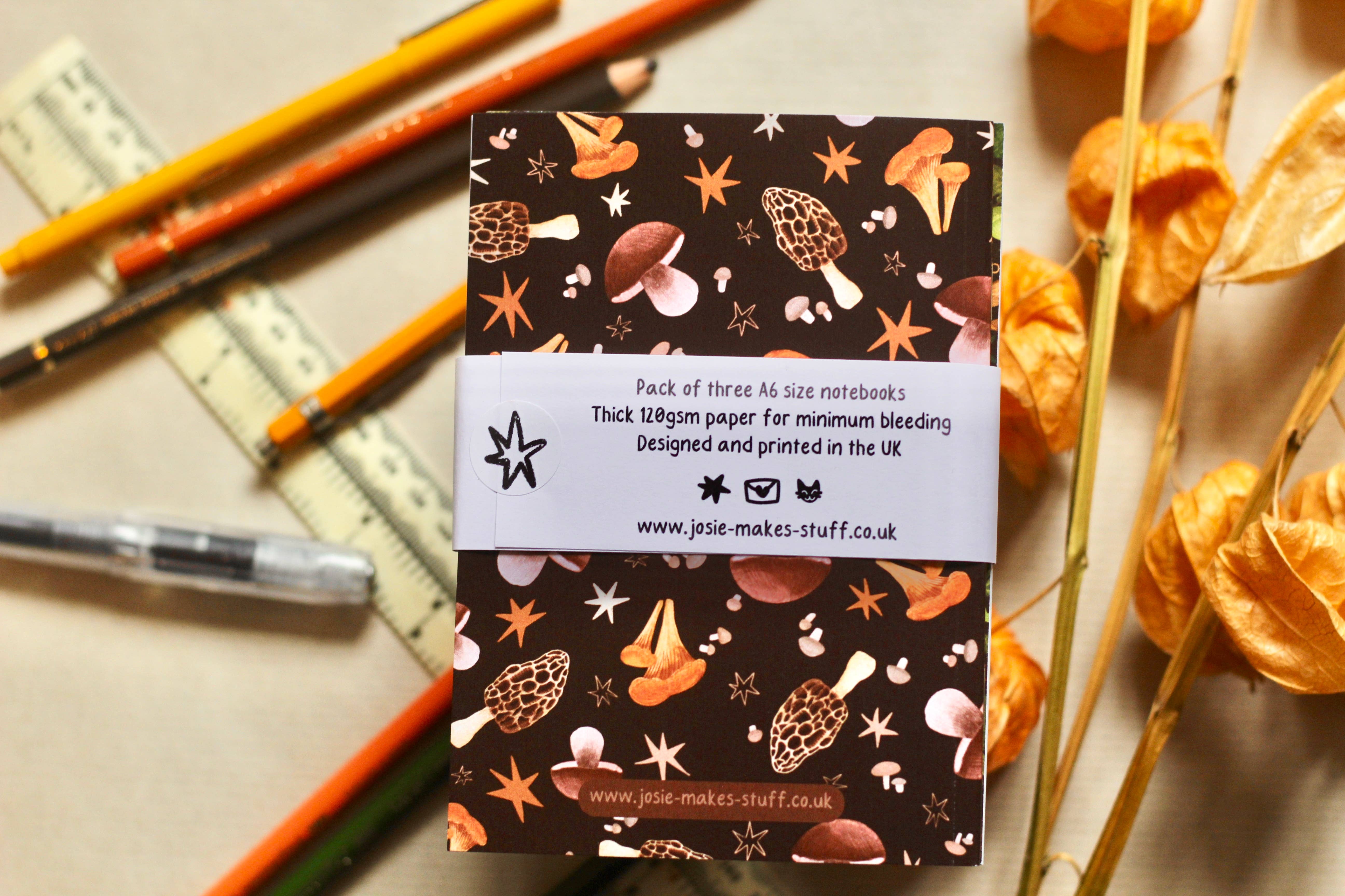 Josie Makes Stuff – Großhandel Notizbücher – Satz von drei herbstlichen A6-Taschenheften3