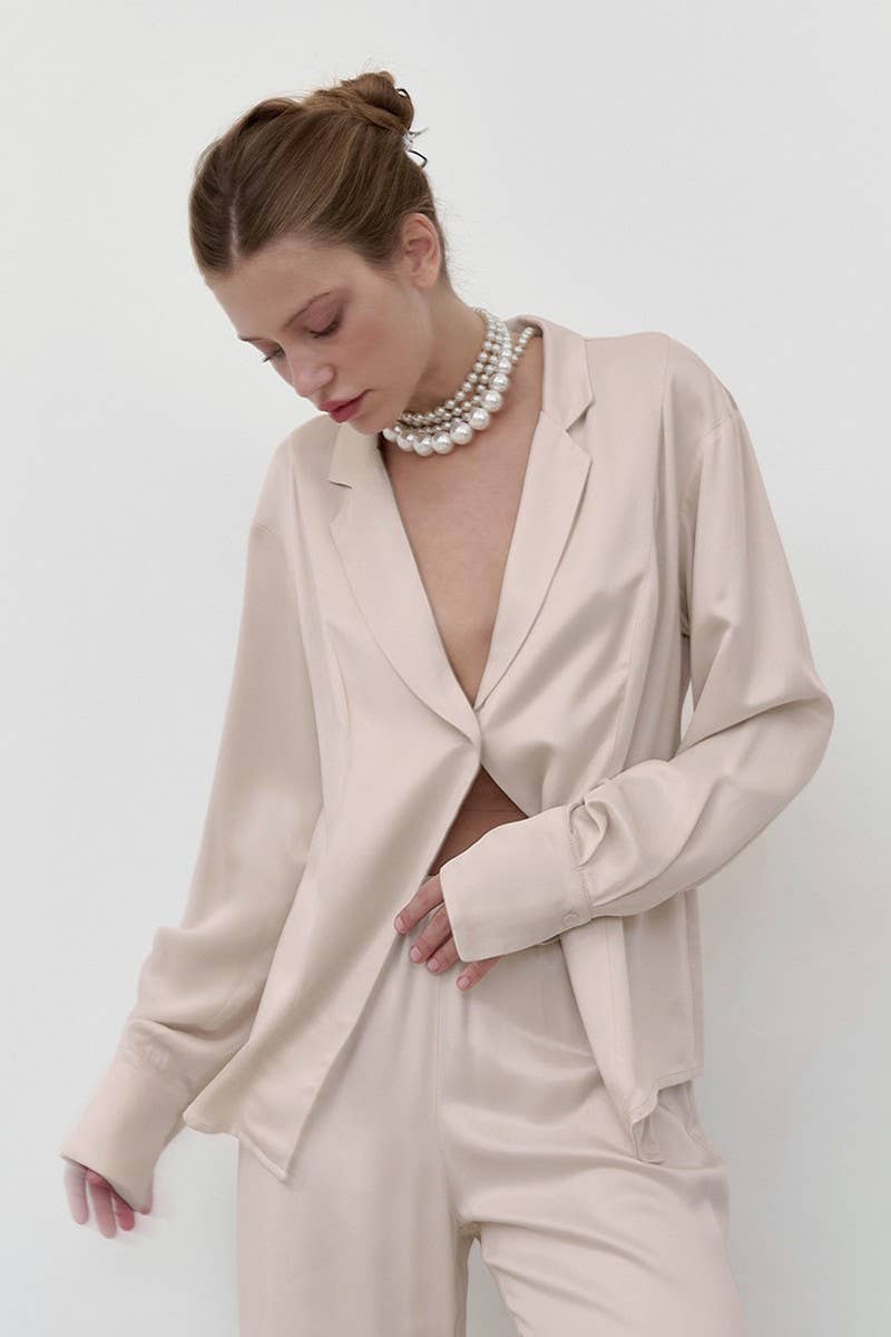 NINEXIS - Vente Haut et bas de pyjama – femme - ENSEMBLE DE PYJAMA DEUX PIÈCES À MANCHES LONGUES AMPLE CWSPJ02888