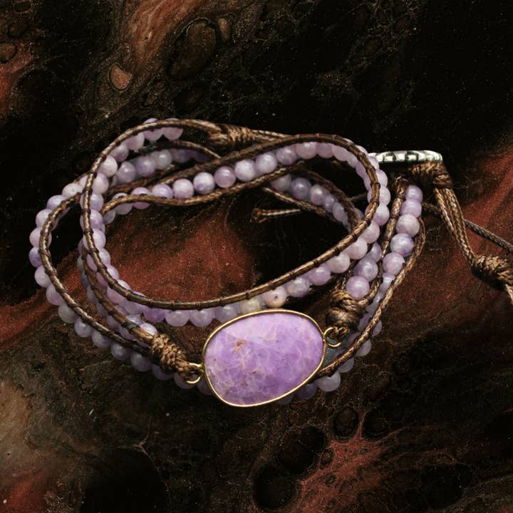 novaxau - Wholesale Beaded bracelet - Multi-wrap Natural Stone Braided Beaded Bracelet