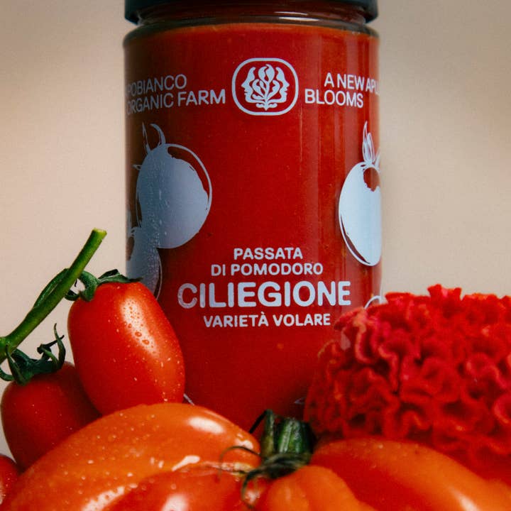 ORGANIC CHERRY TOMATO SAUCE 550g for wholesale by CAPOBIANCO ORGANIC FARM