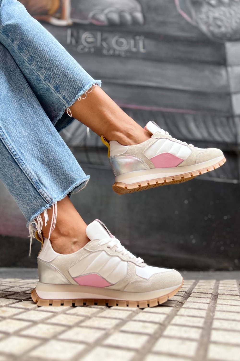 PMK SHOES - Wholesale Lifestyle Sneakers - Women's - Mule - Pink - Handmade Cow Leather Sneakers2