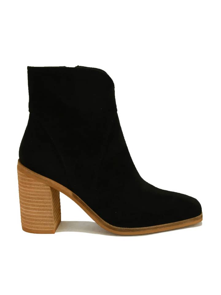 Mars Sky Shoes Wholesale - Wholesale Booties - Women's - Beast Fashion Women Stacked Leather Heel double tone Booties