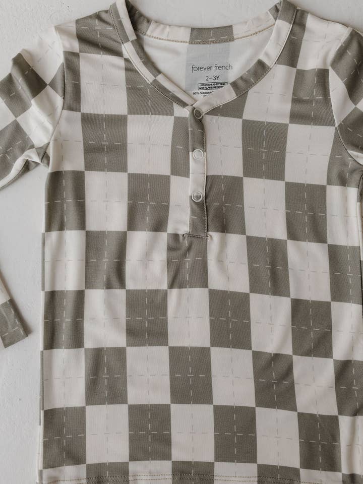 Forever French Baby - Wholesale Sleepwear Set - Kids - Bamboo Two Piece Pajamas | Oat & Sage4