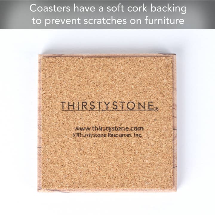 CounterArt/Highland Home/Thirstystone – Großhandel Untersetzer – Thirstystone Desert Sand Untersetzer aus natürlichem Sandstein, 4er-Pack4