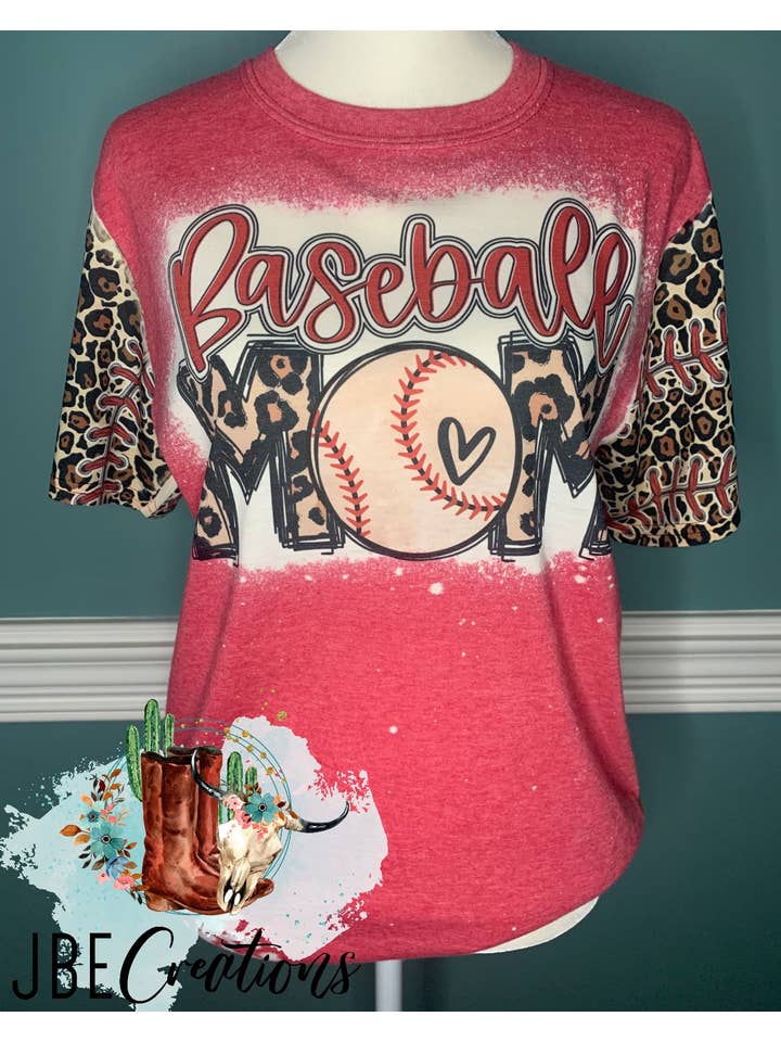 Southern Backroad Tees LLC – wholesale T-shirts med screentryck – Dam – Baseball mamma blekt skjorta
