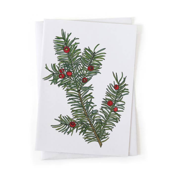 "All I Want For Christmas is Yew" Native Plant Holiday Card for wholesale by Wander & Gather