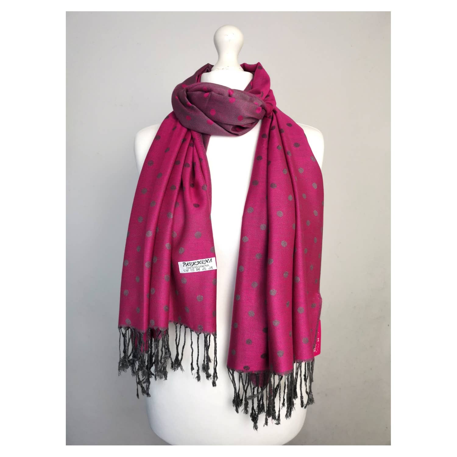 Superbia – wholesale Scarf – Women's – Super Soft Reversible Pashmina scarf /Shawl - C48-1 Dots14