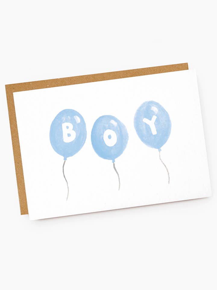 Cartão Baby Boy Balões Azuis por atacado de Jade Fisher