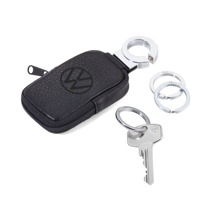 REMOVED BRAND - Wholesale Keychain - Unisex - POCKET CLICK VW Key ring with Volkswagen pouch | leather1